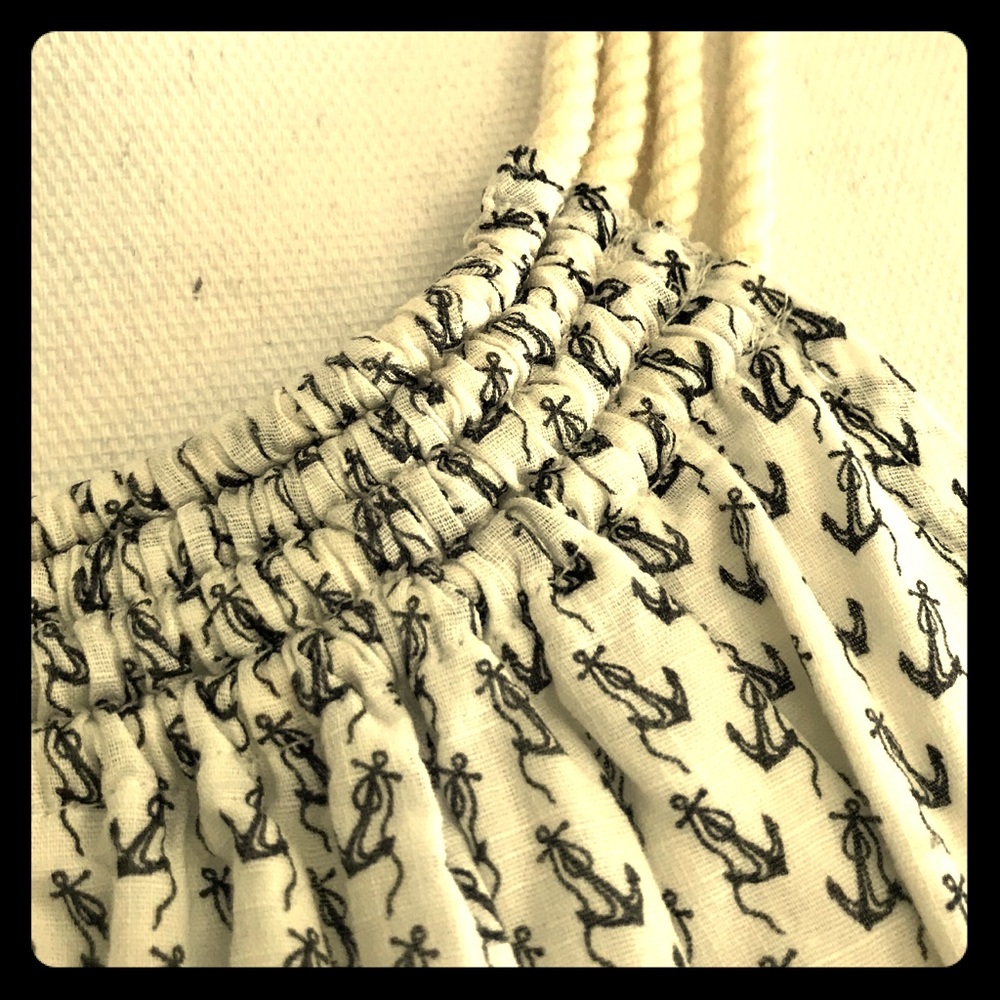 J Crew halter tank anchor print blouse